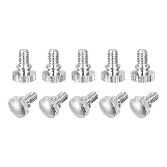 Knurled Thumb Screws, M5x8mm Flat Brass Bolts Grip Knobs, Nickel Plated 10Pack
