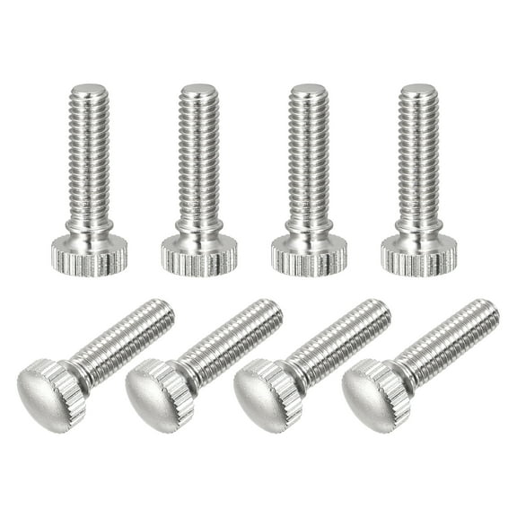 Knurled Thumb Screws, M6x20mm Brass Shoulder Bolts Grip Knobs Fasteners, Nickel Plated 8Pack