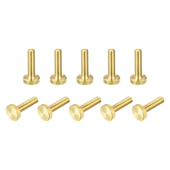 Knurled Thumb Screws, M6x25mm Flat Brass Bolts Grip Knobs Fasteners 10Pack