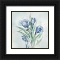 thumbnail image 1 of Knutsen, Conrad 12x12 Black Ornate Wood Framed with Double Matting Museum Art Print Titled - Blue Flower Wash, 1 of 4