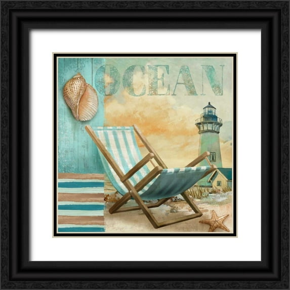 Knutsen, Conrad 12x12 Black Ornate Wood Framed with Double Matting Museum Art Print Titled - Ocean