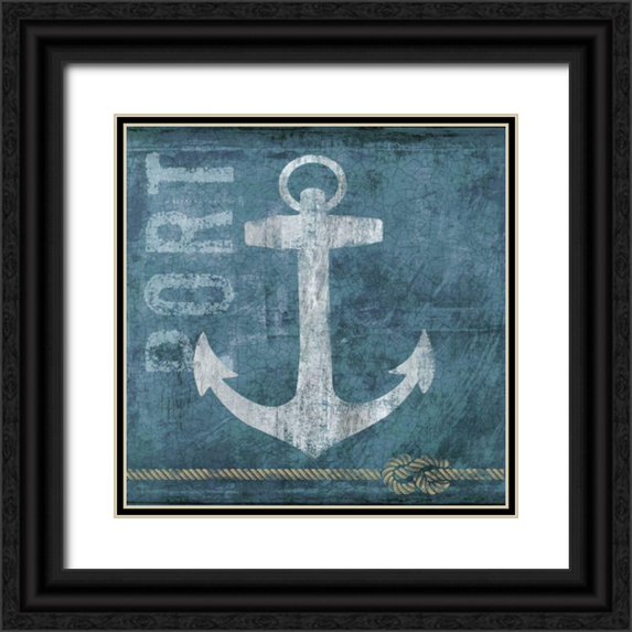 Knutsen, Conrad 12x12 Black Ornate Wood Framed with Double Matting Museum Art Print Titled - Port