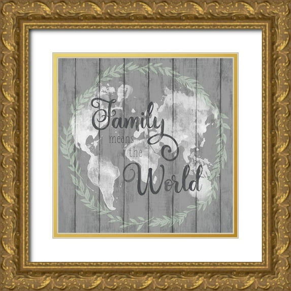 Knutsen, Conrad 12x12 Gold Ornate Wood Framed with Double Matting Museum Art Print Titled - Family Means The