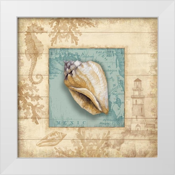 Knutsen, Conrad 12x12 White Modern Wood Framed Museum Art Print Titled - Beach Comber I