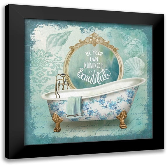 Knutsen, Conrad 15x15 Black Modern Framed Museum Art Print Titled - Mirror Bath II