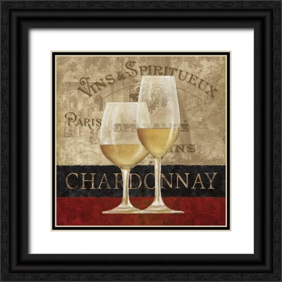 Knutsen, Conrad 15x15 Black Ornate Wood Framed with Double Matting Museum Art Print Titled - Chardonnay