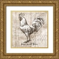 thumbnail image 1 of Knutsen, Conrad 15x15 Gold Ornate Wood Framed with Double Matting Museum Art Print Titled - Farm Rooster, 1 of 4