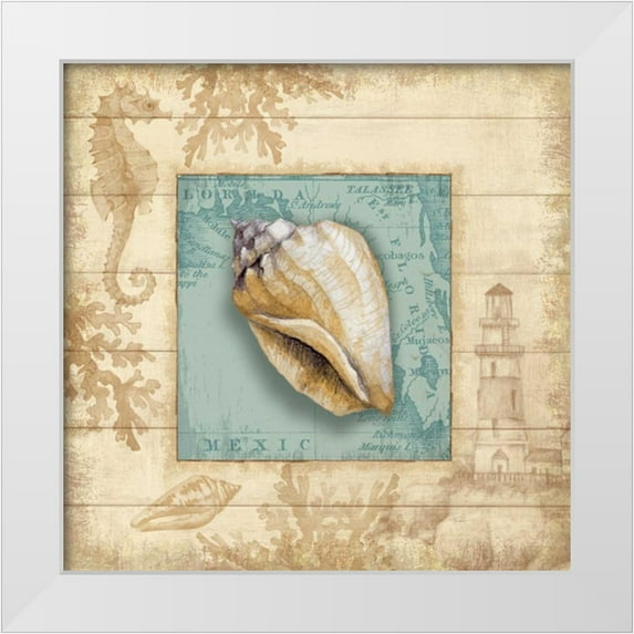 Knutsen, Conrad 15x15 White Modern Wood Framed Museum Art Print Titled - Beach Comber I