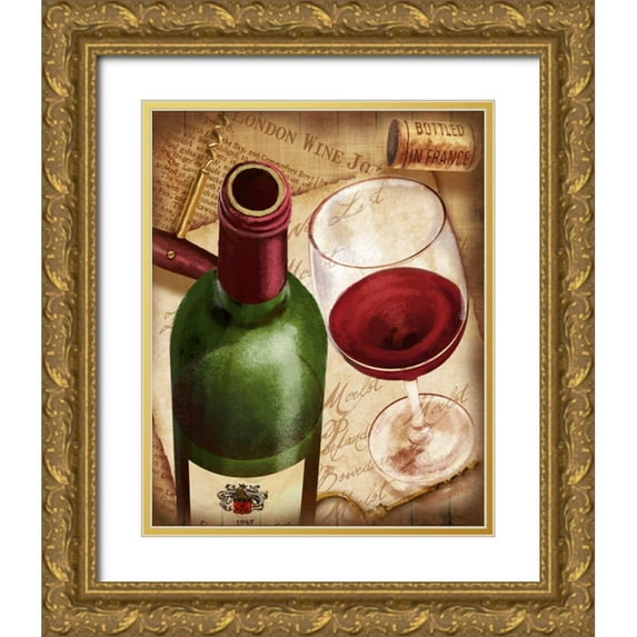 Knutsen, Conrad 20x24 Gold Ornate Wood Framed with Double Matting Museum Art Print Titled - Merlot Wine