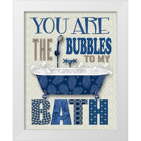 Knutsen, Conrad 20x24 White Modern Wood Framed Museum Art Print Titled - Bubble Bath