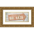 thumbnail image 1 of Knutsen, Conrad 24x12 Gold Ornate Wood Framed with Double Matting Museum Art Print Titled - Welcome to the Beach, 1 of 4