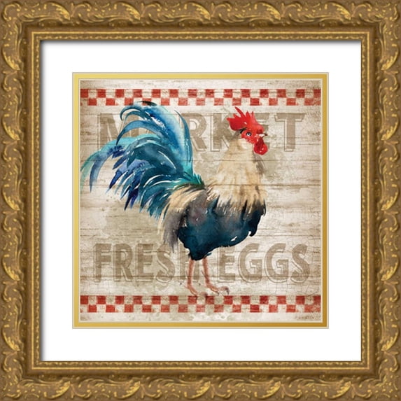 Knutsen, Conrad 26x26 Gold Ornate Wood Framed with Double Matting Museum Art Print Titled - Morning Eggs