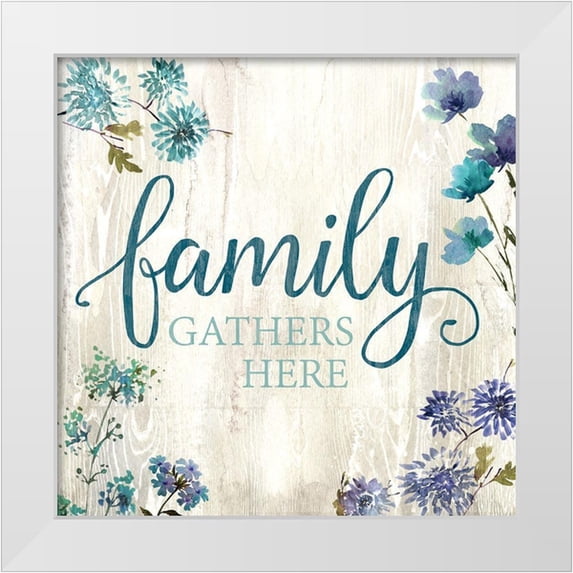 Knutsen, Conrad 26x26 White Modern Wood Framed Museum Art Print Titled - Family Gathers