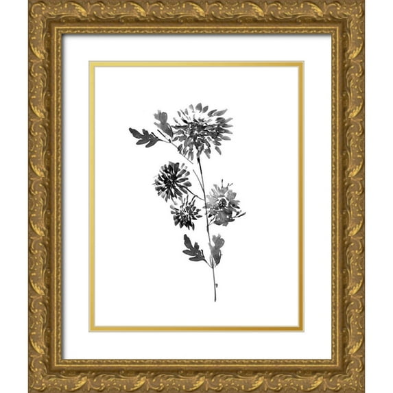 Knutsen, Conrad 26x32 Gold Ornate Wood Framed with Double Matting Museum Art Print Titled - Neutral Washed Botanical II