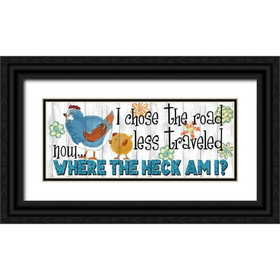 Knutsen, Conrad 32x15 Black Ornate Wood Framed with Double Matting Museum Art Print Titled - The Road Less