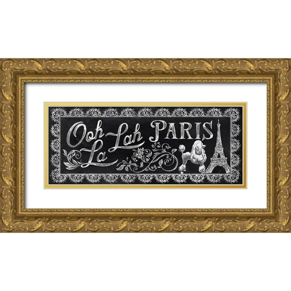 Knutsen, Conrad 32x15 Gold Ornate Wood Framed with Double Matting Museum Art Print Titled - Ooh La Lah