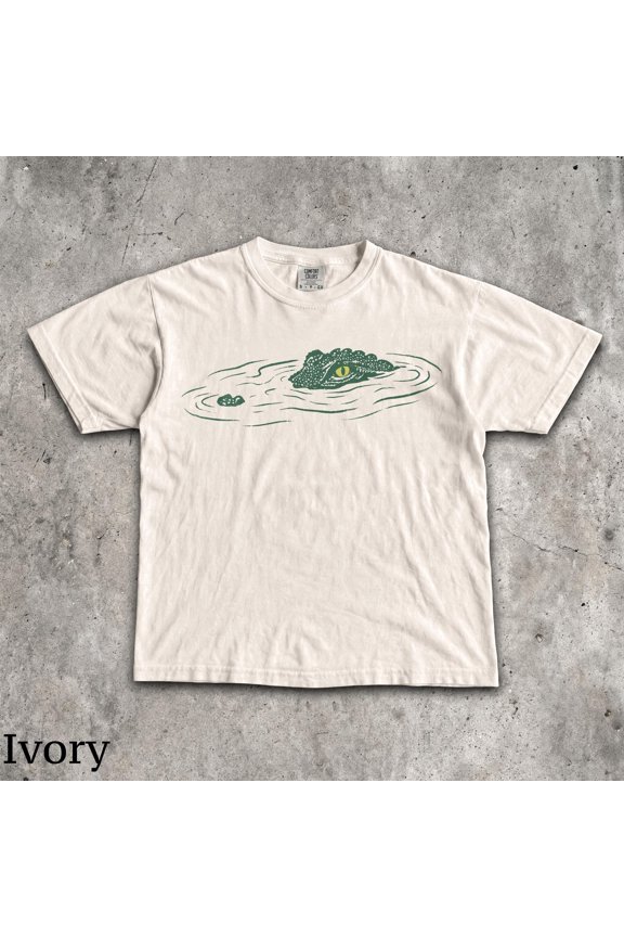 90s Alligator Swimming T-Shirt, Men Women Unisex Graphic Tee, Vintage Gator Shirt, Cute Gator Tee, Retro Gator Top, Comfort Colors®, Blossom S