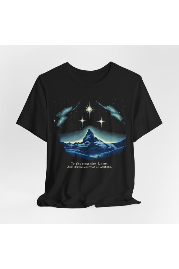 ACOTAR Night Court Shirt: To the Stars Who Listen Quote Tee, Navy L