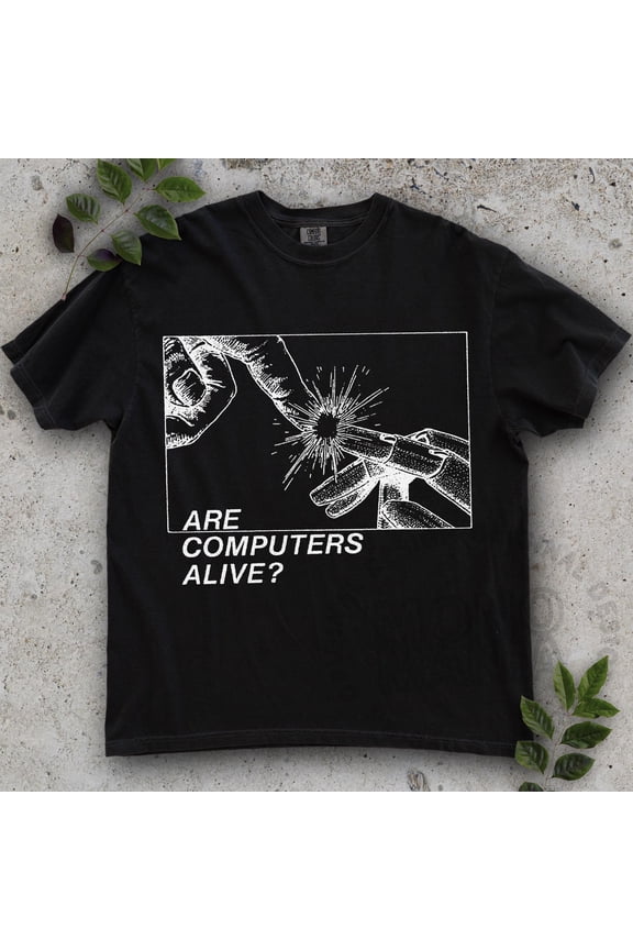 Are Computers Alive shirt – Goth Grunge Metal Tee Hoodie Sweatshirt – Vintage 80s 90s Punk Emo, Red S