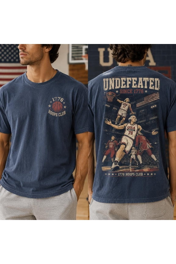 Comfort Colors 4th of July Tee, Undefeated America Shirt, Funny Founding Fathers Shirt, Patriotic Basketball Shirt, Dream Team of 1776 Tee, Graphite 2XL