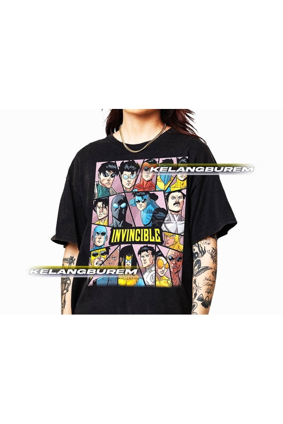 Comfort Colors® Comics T Shirt, Invincible Mark Grayson Thragg Omni Man All Hero Tee TNGN, Graphite S