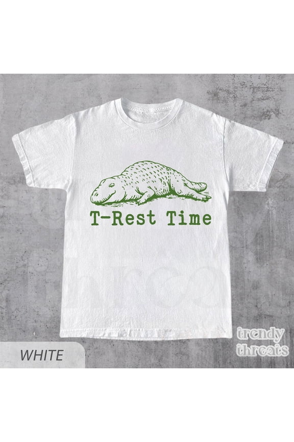 Funny Dino Shirt, T-Rest Time T-Shirt, Cute Dinosaur Shirt, T-Rex Meme Tee, Heavy Cotton Shirt, Comfort ColorsĀ® Tee, Pepper S
