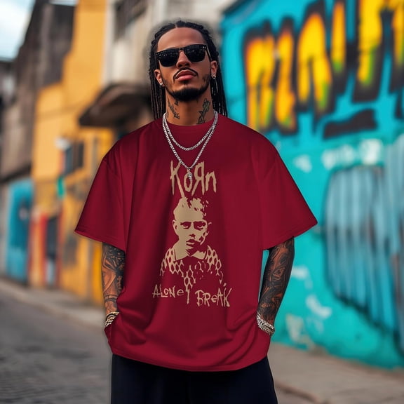 KnuxTee Korn Men's All Alone I Break T-Shirt, Red, Comfort Colors®, Red M