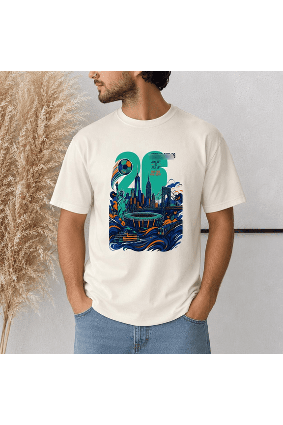 New York Host City 2026 Shirt, NYC Soccer T-Shirt, MetLife Stadium Football Fan Tee, Retro Graphic Match Apparel, Soccer Gift, Dark Heather 4XL