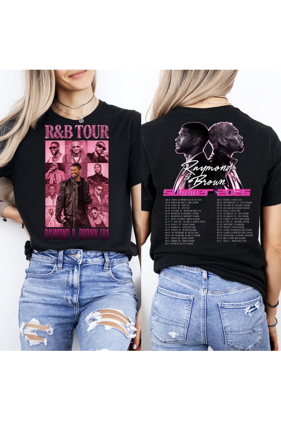 Raymond Brown R&B Tour Graphic Tee, Retro Music Concert Shirt, Black M