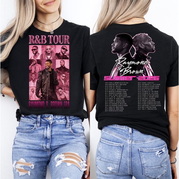 KnuxTee Raymond Brown R&B Tour Graphic Tee, Retro Music Concert Shirt, Sand S