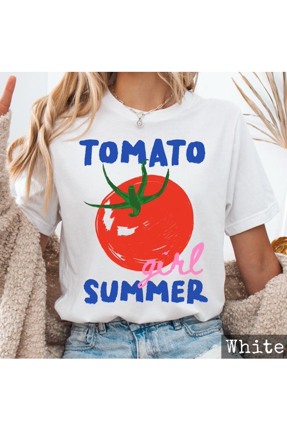 Tomato Girl Shirt, Cute Tomato Graphic Tee, Italian Summer Aesthetic T-Shirt, Fruit Lover Gift, Retro Mediterranean Beach Vacation Tee Women, Dark Heather S