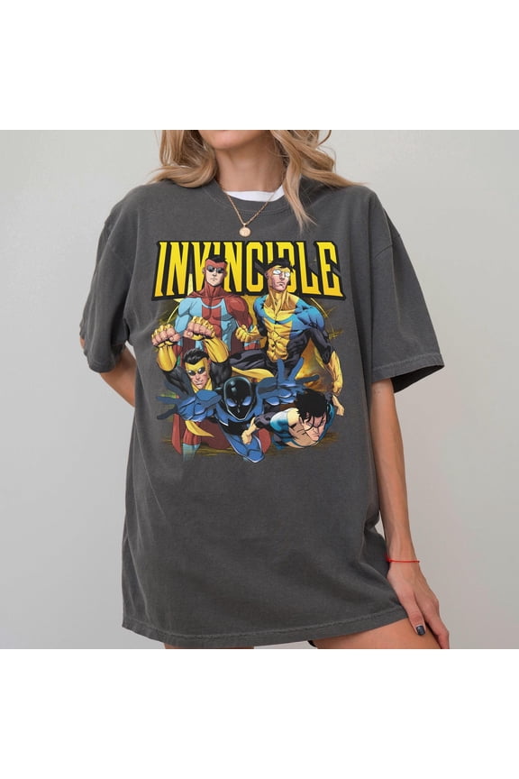 Vintage Invincible Comic Shirt Retro Mark Grayson Tee Omni Man Graphic T-Shirt Image Comics Tee Oversized Streetwear Comfort Colors®, Graphite S