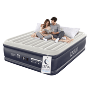 Knzzo Queen Air Mattress with Built-In Pump, 18-Inch Raised Inflatable Bed for Guests, Home and Travel, Dark Navy