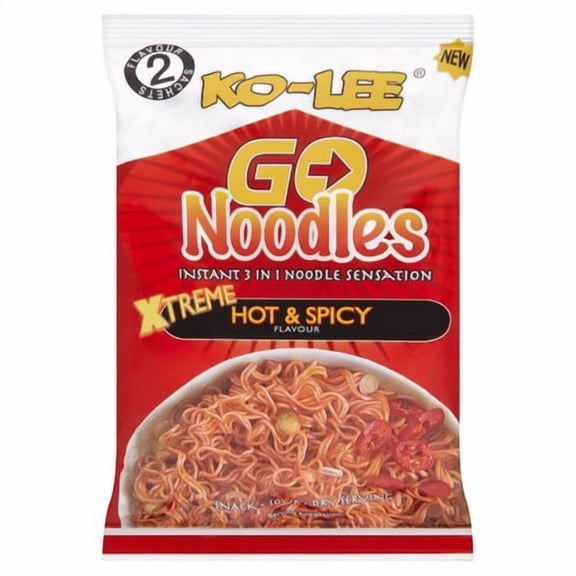 Ko-Lee Go Instant Noodles Xtreme Hot & Spicy Flavour 85g, British Import (Pack of 3)
