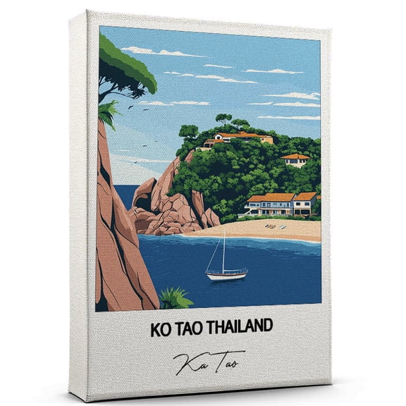 Ko Tao Thailand Travel Poster Canvas Ka Tao Canvas Unique Gift Idea for Home, Office, or Living Space