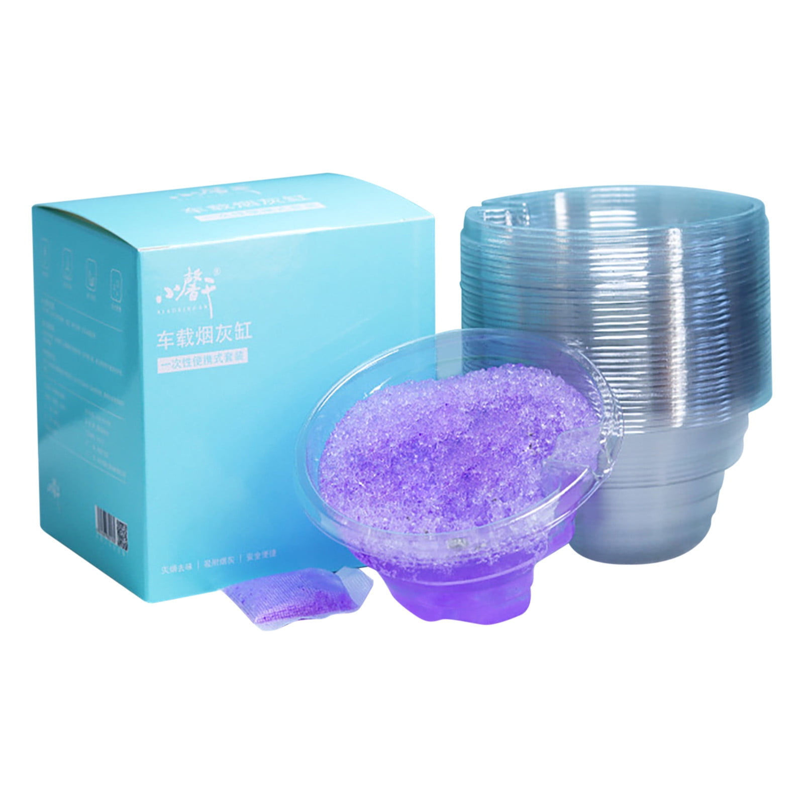 KoIJMP 30pcs Disposable Ashtrays for Car with Ash Absorbing Sand