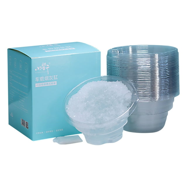 KoIJMP 30pcs Disposable Ashtrays for Car with Ash Absorbing Sand