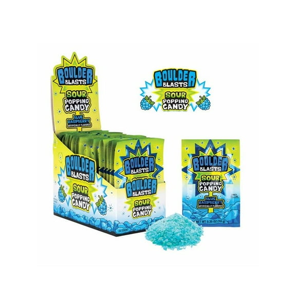 KoKo's Boulder Blasts Sour Popping Candy Blue Raspberry 0.35 oz.