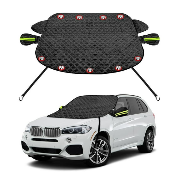 KoRwelex 4-Layer Magnetic Windshield Cover for Car, New Car Windshield Cover for Ice and Snow, Multi-Functional Winter Frost and Ice Removal Sunshade Universal for Most Vehicle SUV/Truck/MPV