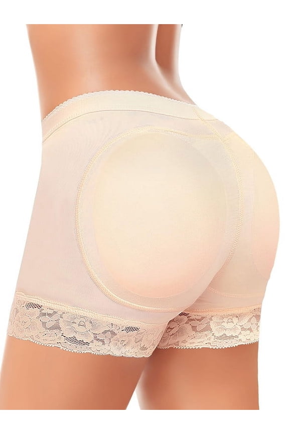 Padded Underwear for Women Butt Lifter Panties Booty Pads Butt Enhancer Lace Boyshorts Shapewear 2 Pack