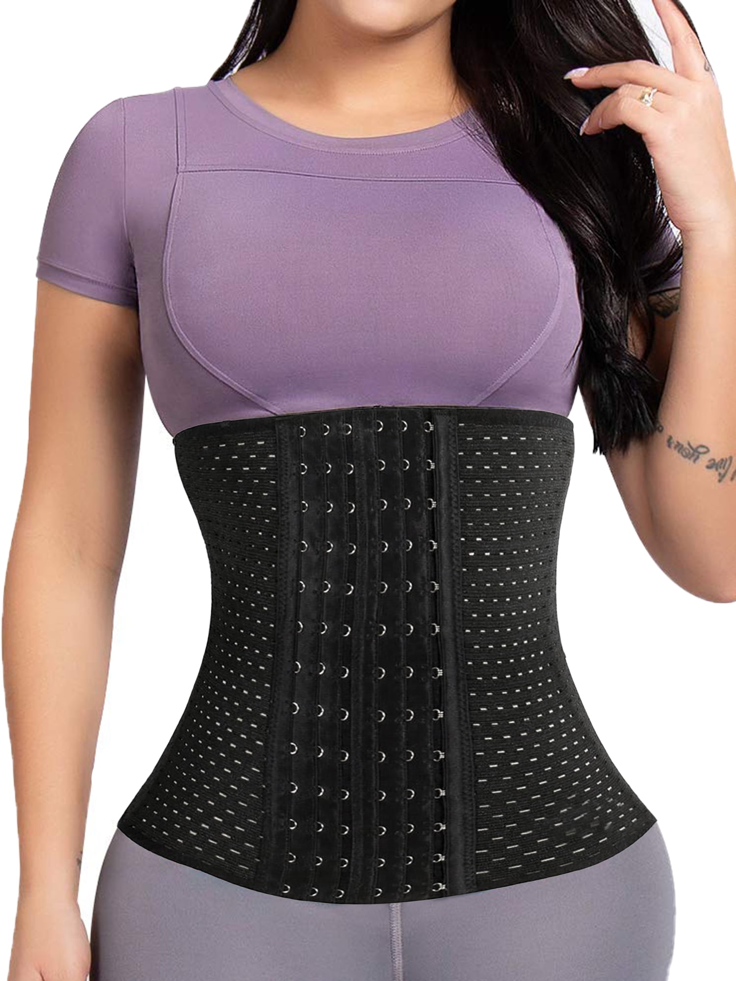 KoRwelex Waist Trainer For Women Shapewear Tummy Control Body Shaper Plus Size Waist Cincher Corset Sport Girdle with Adjustable Hooks