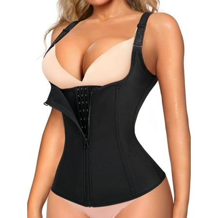 KoRwelex Waist Trainer for Women Corset Tummy Control Shapewear with Zipper Women's Waist Cincher Tank Top with Adjustable Straps