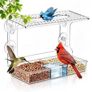 KoSoon Window Bird Feeder, Clear Bird Feeder for Window with Strong Suction Cups
