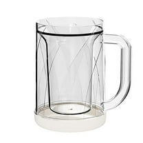 Koadzawe 1 Pcs Frozen Beer Mugs For Freezer Double Wall Gel Frosty Freezer Mugs Beer Ice Mugs For Freezer Drinking Freezer Cups Clear Plastic Beer Mugs With Handle, Beer Mugs For Freezer,Freezer Mugs
