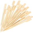 thumbnail image 1 of Koadzawe 100Pcs Bamboo Wood Paddle Picks Skewers Toothpicks For Cocktail，Appetizers，Fruit，Sandwich， Snacks, Package Of 100 Wooden Paddle Pick Skewer,Party Forks Appetizer Picks, 1 of 9