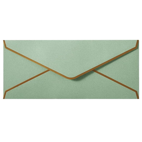 Koadzawe 1Pc Business Envelopes with Gold Border,Self Seal Standard Envelopes for Office,Checks,Letter Mailing,Invoices,Greeting Card,Documents(No Gold Stickers) 9.5"X4.13"