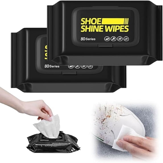 Koadzawe 2 Pack Shoe Sneaker Wipes Cleaner Quick Wipes Disposable Travel Portable Removes Dirt, Stains