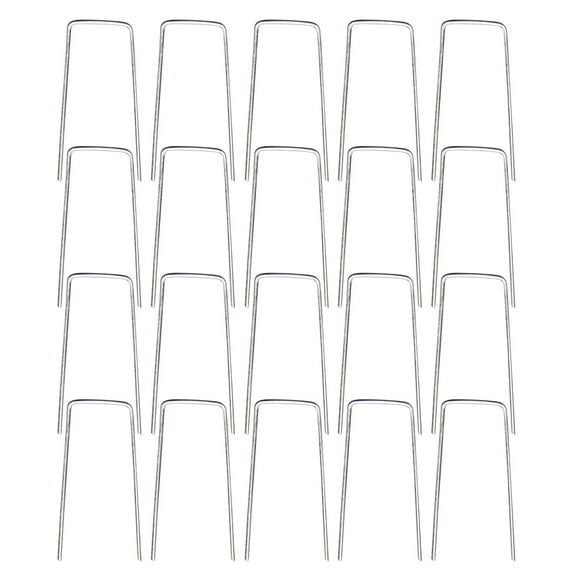 Koadzawe 20-Pack Anti-Rust 4 Inch Round-Top Heavy-Duty U-Shaped Garden Securing Stakes/Spikes/Pins/Pegs - Hot Dipped Galvanized Sod Staples For Anchoring Landscape Fabric
