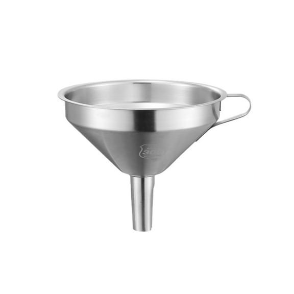 Koadzawe 4.3-Inch Food Grade Stainless Steel Kitchen Funnel With Strainer Filter For Transferring Of Liquid Dry Ingredients And Metal Cooking Funnel—Silver