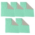 thumbnail image 1 of Koadzawe 5Pack Kitchen Dish Cloths, Reusable Dish Towels, Nonstick Oil Washable Fast Drying, Super Absorbent Coral Velvet Cleaning Cloths For Cleaning Tableware, Kitchen, Bathroom (Green 9.8 X 9.8"), 1 of 7